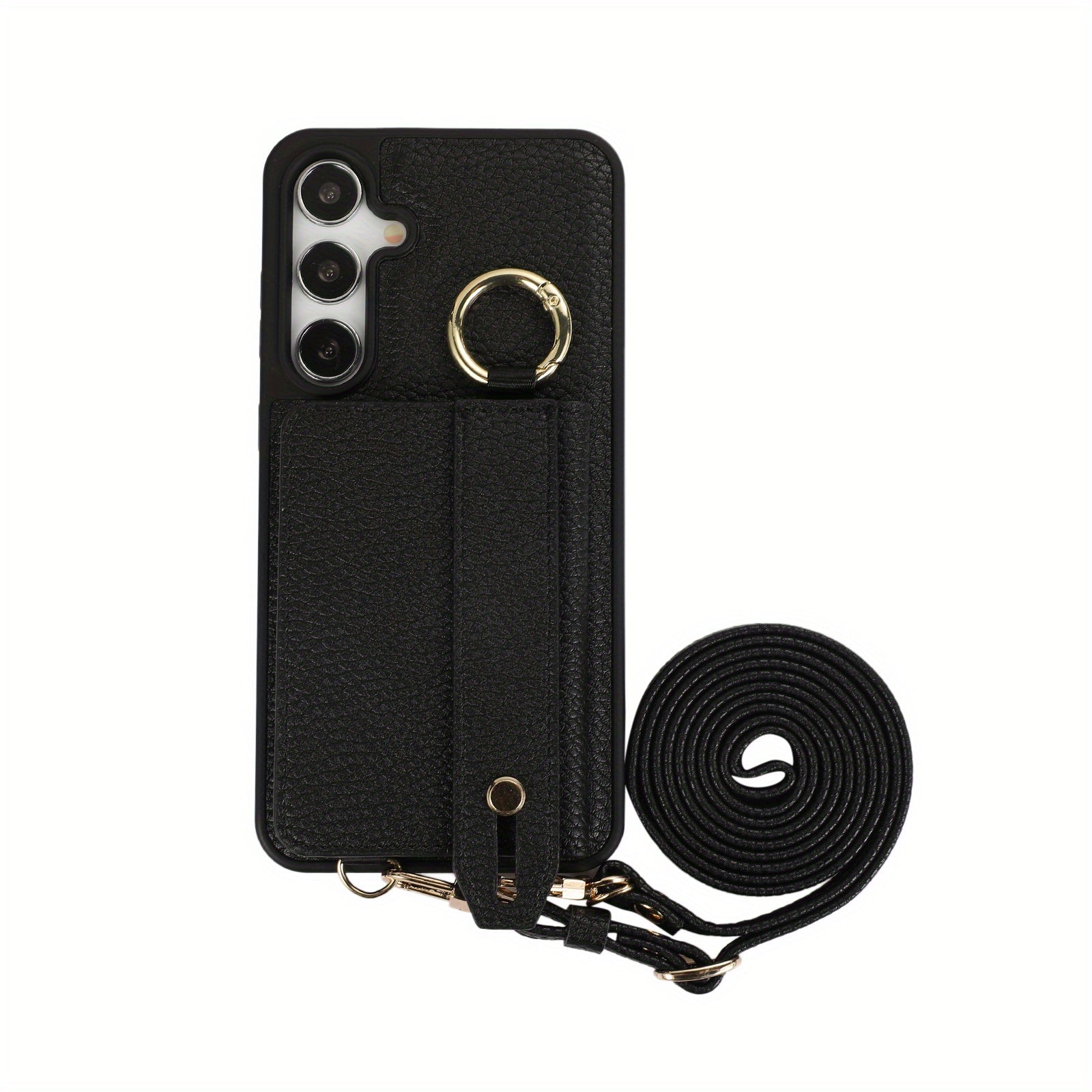 Faux Leather Crossbody Phone Bag for Samsung Plus with Wallet Card Slots Lanyard