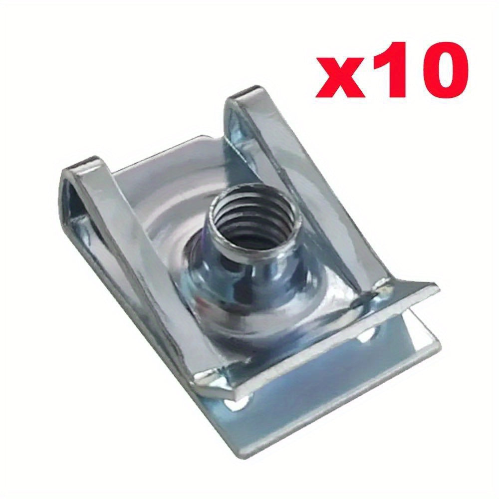 10 dona po'lat U-tipi kliplar, vintli yong'oq bilan, avtomobillar, mototsikllar, ATVlar uchun