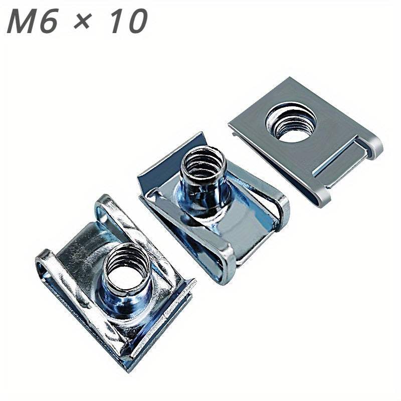 10 dona po'lat U-tipi kliplar, vintli yong'oq bilan, avtomobillar, mototsikllar, ATVlar uchun