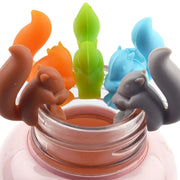 Set of 5 Squirrel-Shaped Silicone Tea Bag Holders for Cups and Mugs