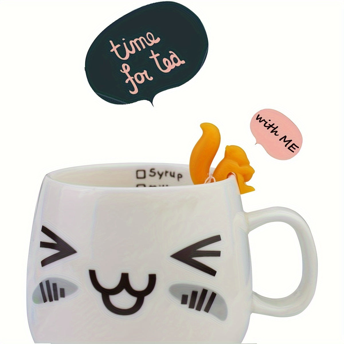 Set of 5 Squirrel-Shaped Silicone Tea Bag Holders for Cups and Mugs