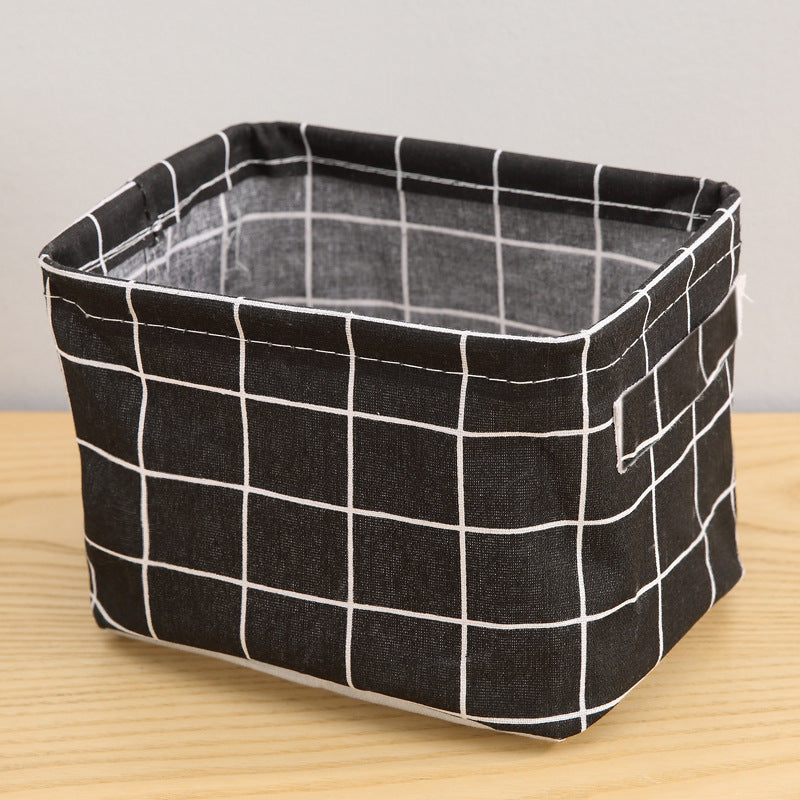 Foldable Waterproof Fabric Storage Basket for Cosmetics and Desktop Organization