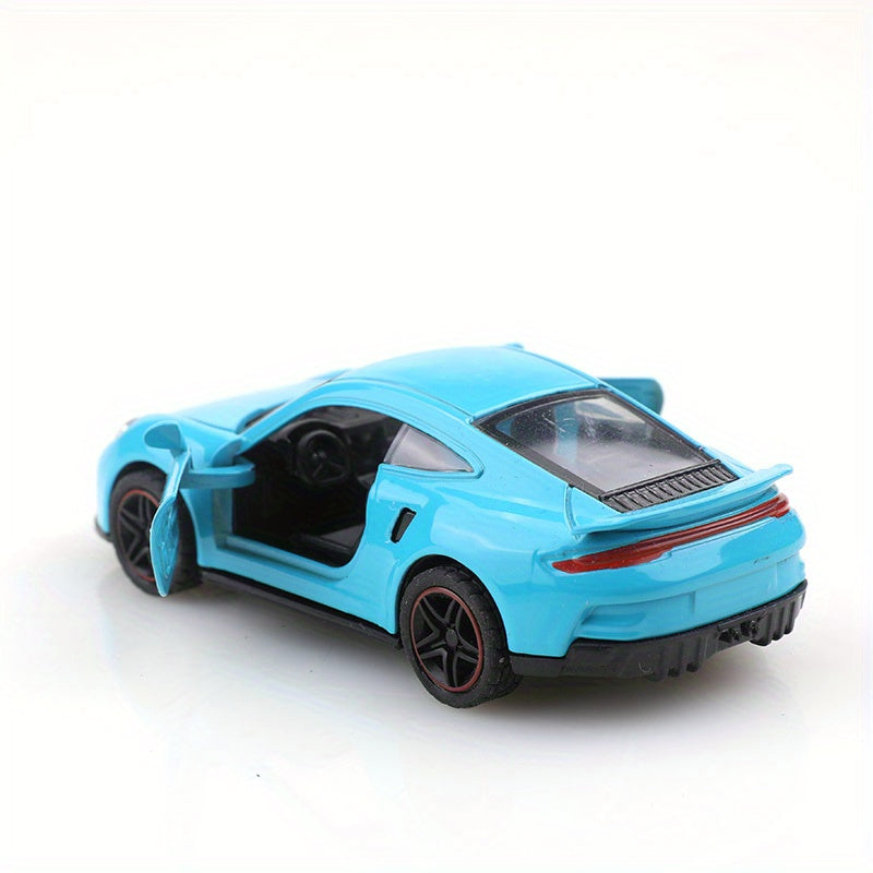 Diecast Car 1:43 Scale Gray Sports Car with Black Interior and Red/Black Wheels