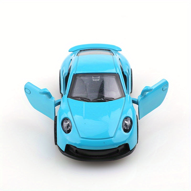 Diecast Car 1:43 Scale Gray Sports Car with Black Interior and Red/Black Wheels