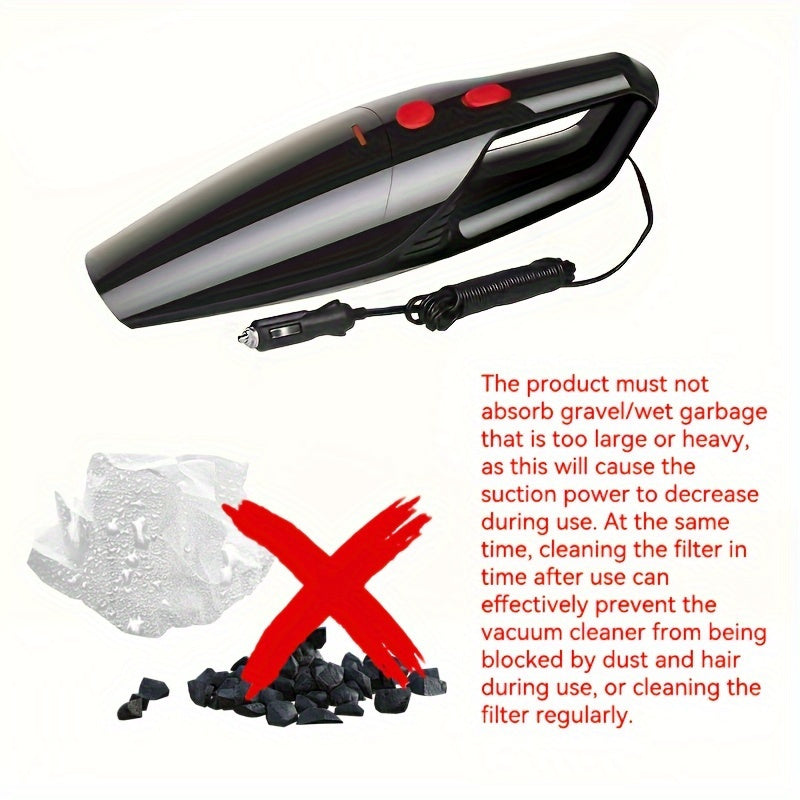 Car Vacuum Cleaner 12V DC Wet Dry Portable with Large Dust Cup