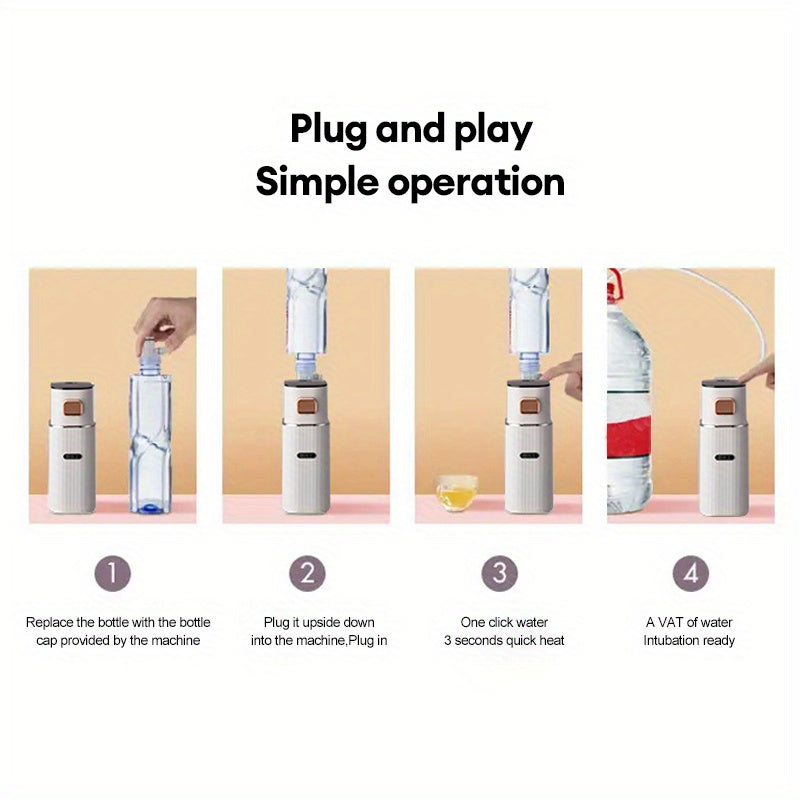 Портативный мгновенный водонагреватель с европейской вилкой, быстрая 3-секундная нагрев, регулируемая температура, мини-настольный нагреватель для офиса, путешествий, чая, кофе, молока