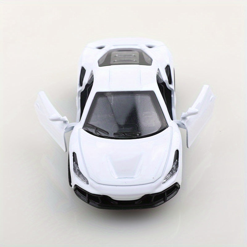 Red Die-Cast Alloy Sports Car Model with Open Doors and Black Interior