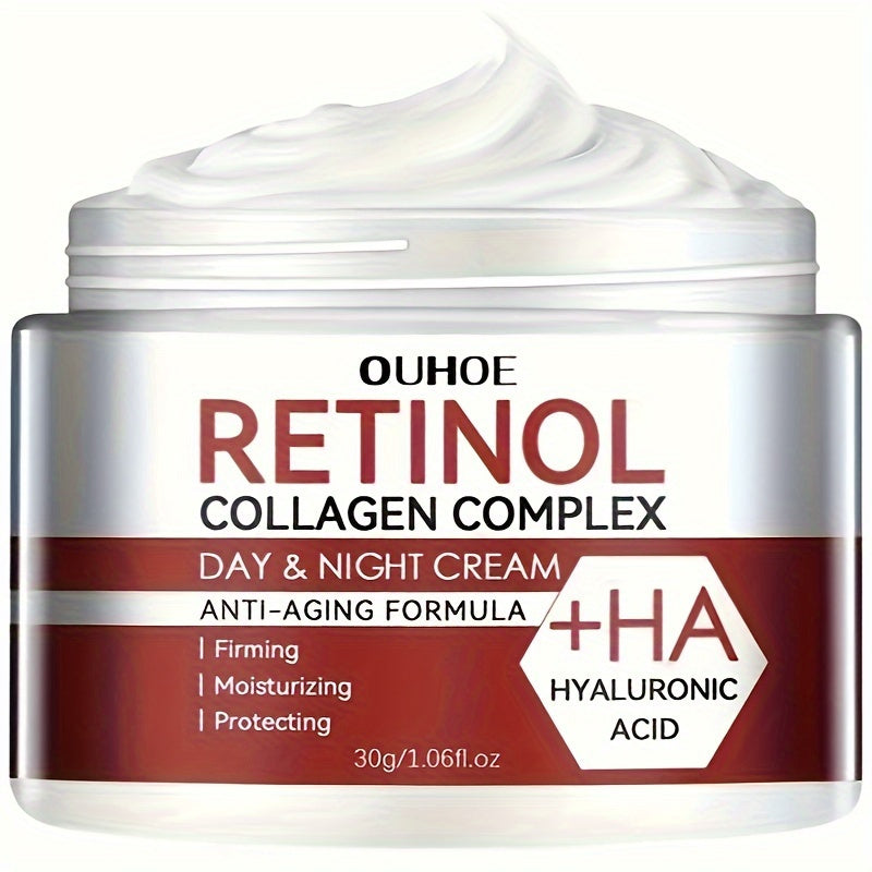 Quruq teri uchun 30g gidratlantiruvchi retinol kollagen yuz kremi, gialuron kislota va E vitamini bilan