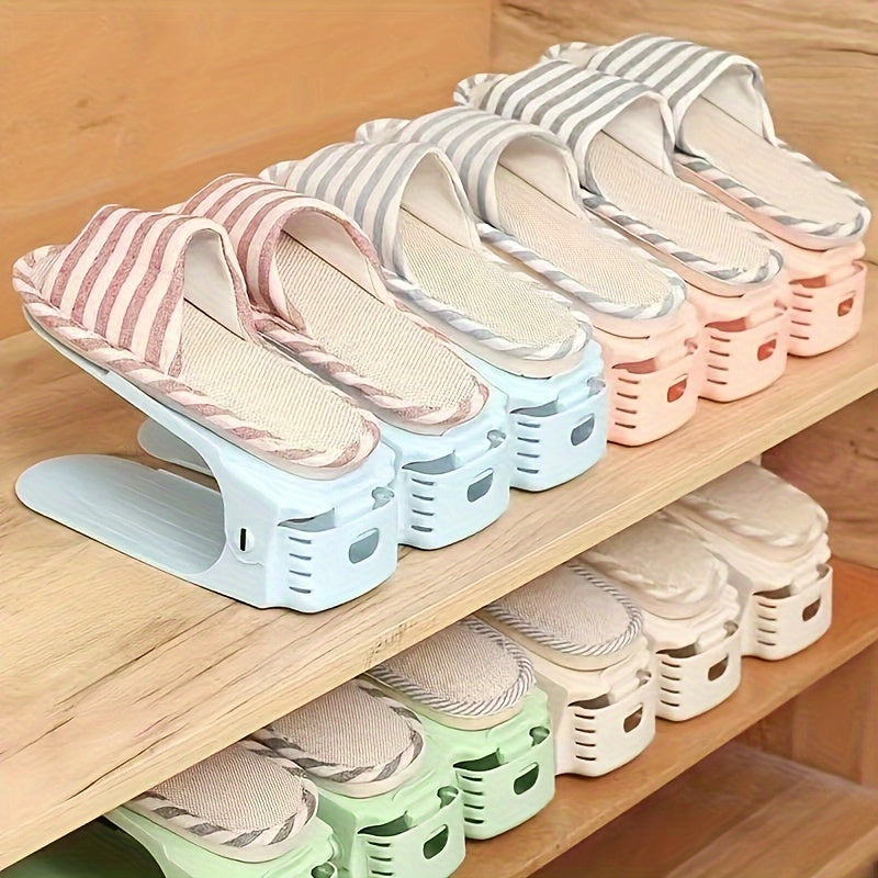 Adjustable Plastic Shoe Rack Space Saving Organizer for Entryway Bedroom Dorm 5 Sizes