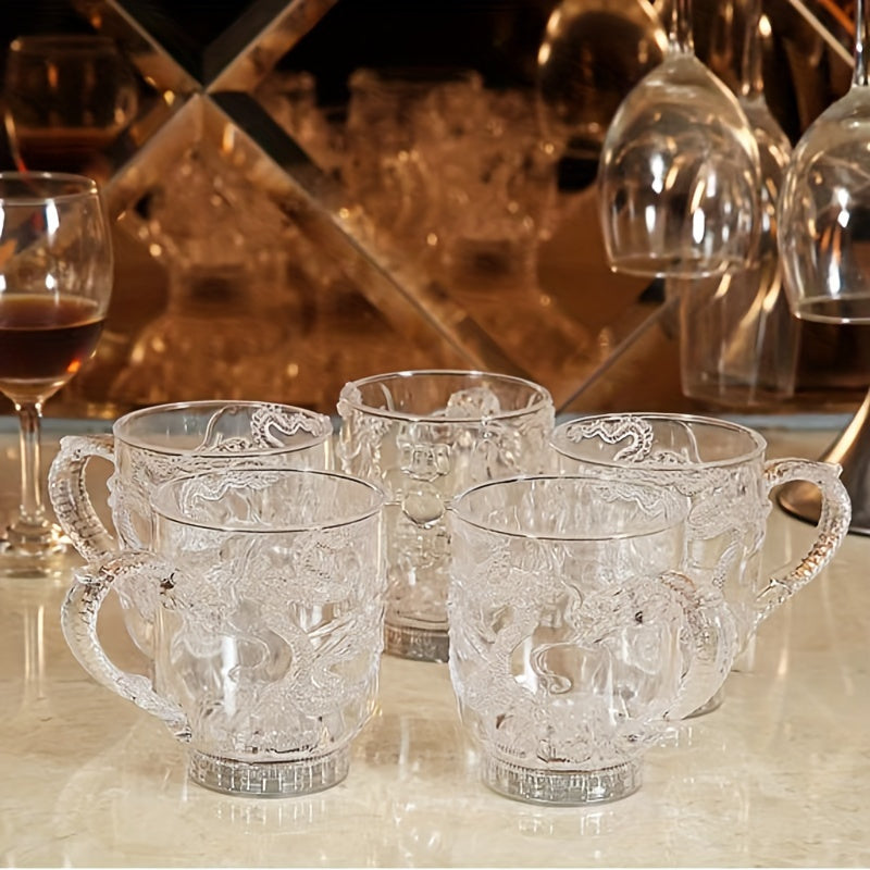 3D Relief LED Ajdarha Kubogi Rang Oʻzgartiruvchi Yorugʻlik Sensorli Qahva Pivo Partiya Sovgʻasi