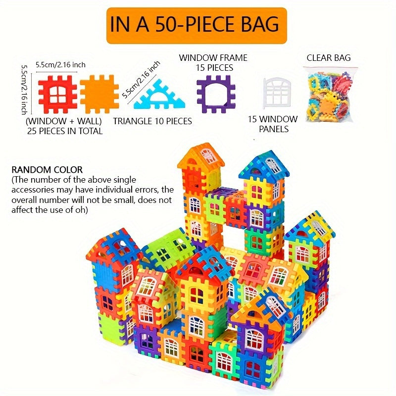 Large Set of 50/100 Plastic Linking Cubes for Kids Ages 3-6 Building Blocks Educational Toy