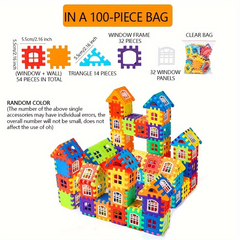 Large Set of 50/100 Plastic Linking Cubes for Kids Ages 3-6 Building Blocks Educational Toy