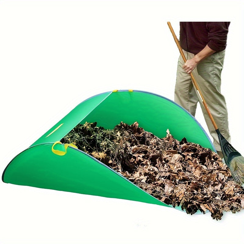 Durable Outdoor Leaf Collector with Pop-Up Dustpan Foldable Garden Waste Bag