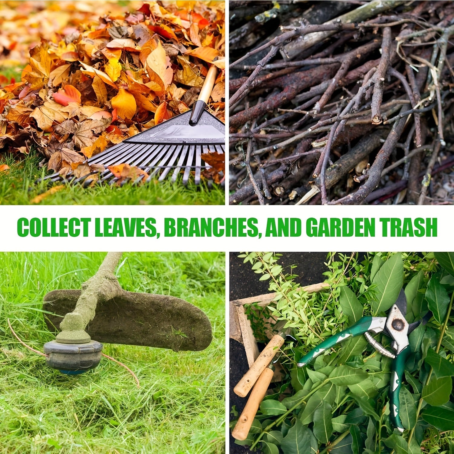 Durable Outdoor Leaf Collector with Pop-Up Dustpan Foldable Garden Waste Bag