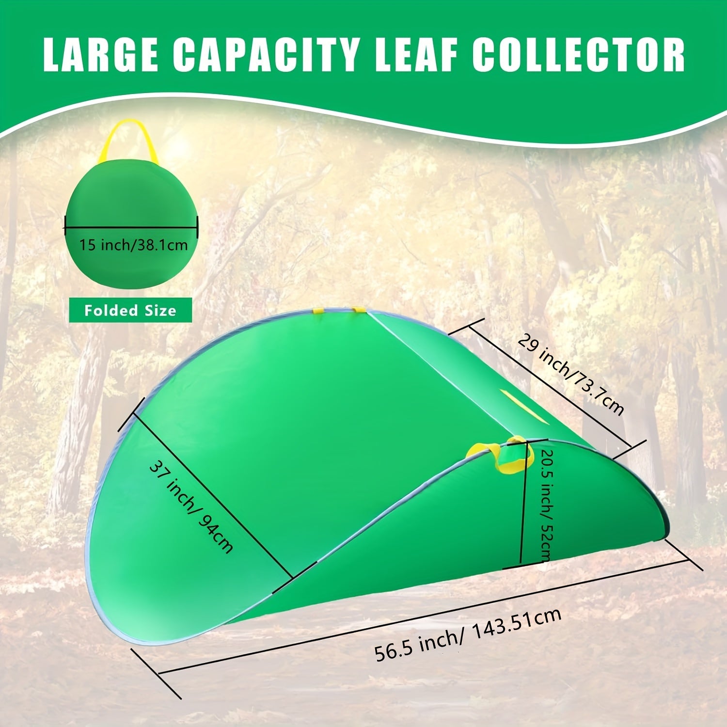 Durable Outdoor Leaf Collector with Pop-Up Dustpan Foldable Garden Waste Bag