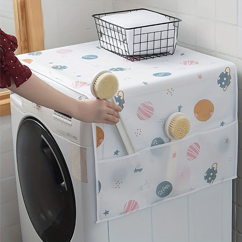 Funda de polvo colorida para nevera y lavadora con bolsillos de almacenamiento