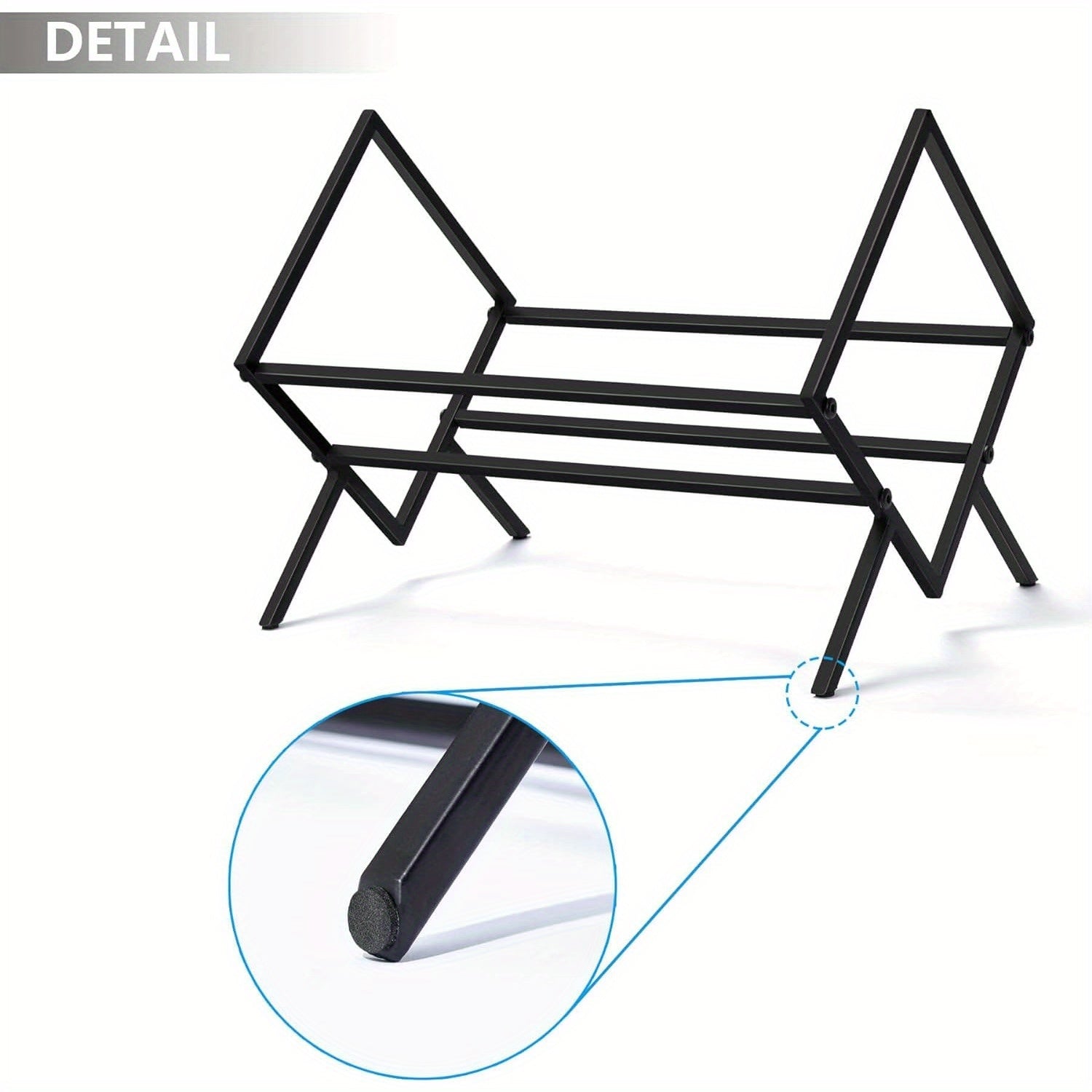 Black Metal Vinyl Record Stand Holds 80-100 LPs Organizer Shelf for Albums and Storage