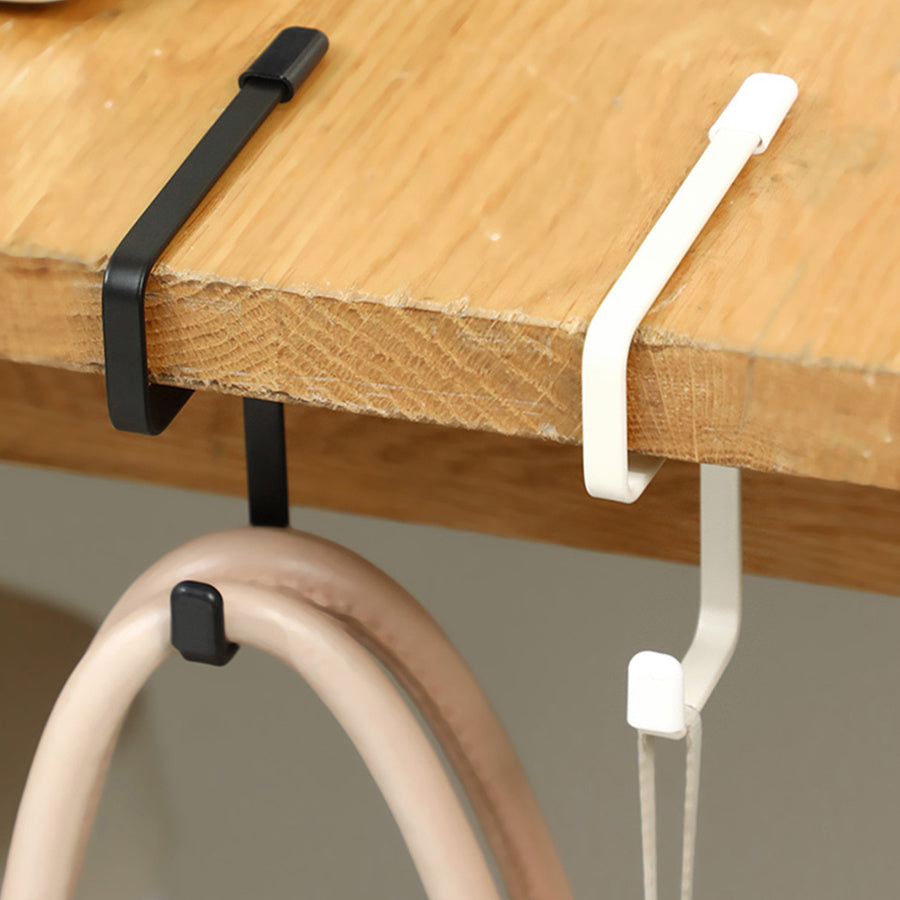 Cast Iron Desk Edge Hook Modern White Black Tabletop Organizer for Home Office