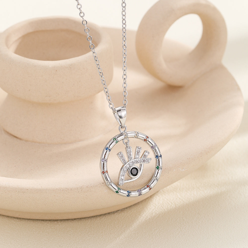 Punk ilhomlangan zanglamas po'latdan yasalgan marjon, Yovuz ko'z dizayni, Avgust tug'ilgan toshi va zirkoniya, Kundalik yoki ta'til kiyish uchun mukammal, Ideal 14-fevral sovg'asi