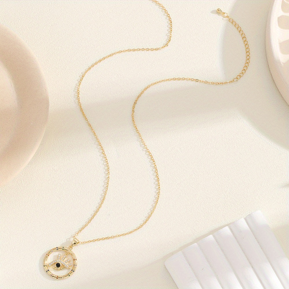 Punk ilhomlangan zanglamas po'latdan yasalgan marjon, Yovuz ko'z dizayni, Avgust tug'ilgan toshi va zirkoniya, Kundalik yoki ta'til kiyish uchun mukammal, Ideal 14-fevral sovg'asi