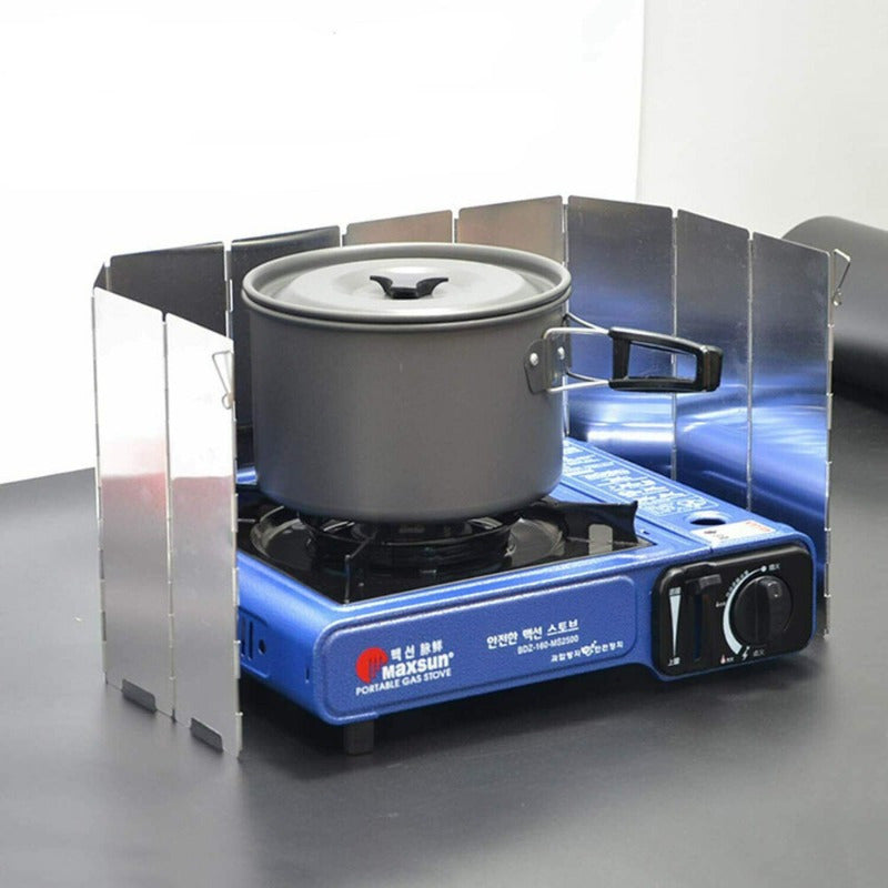 Ветрозащитное кольцо из нержавеющей стали для переносной походной плиты - 2 шт. в упаковке, складное и утолщенное для защиты газовой плиты на открытом воздухе