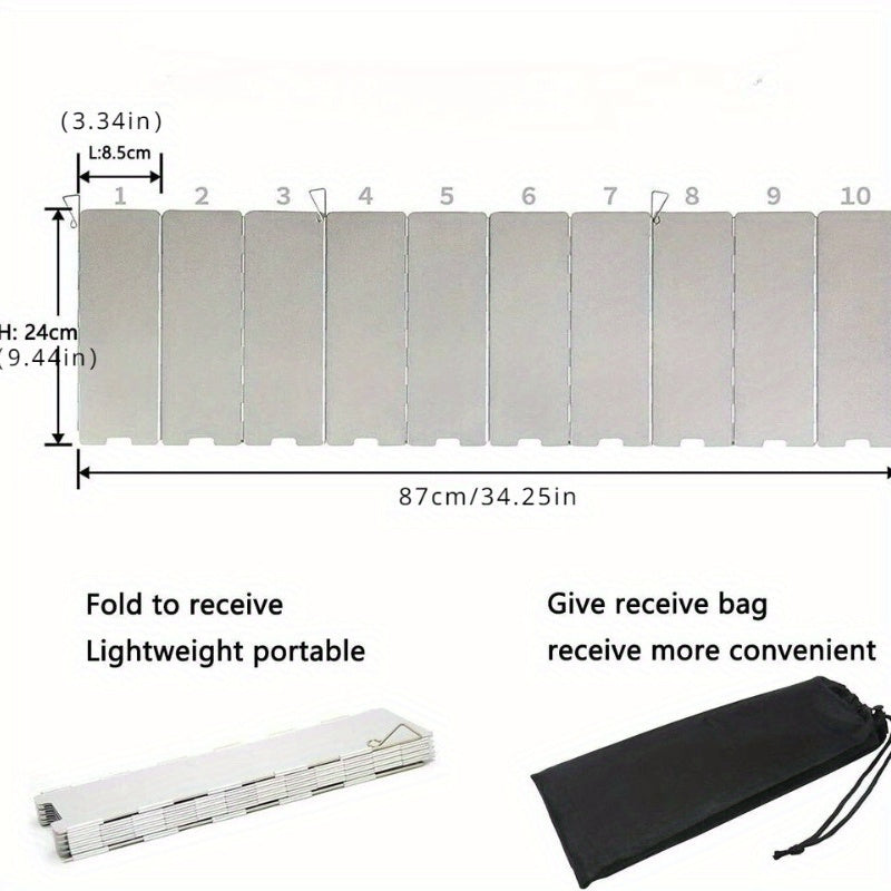 Ветрозащитное кольцо из нержавеющей стали для переносной походной плиты - 2 шт. в упаковке, складное и утолщенное для защиты газовой плиты на открытом воздухе