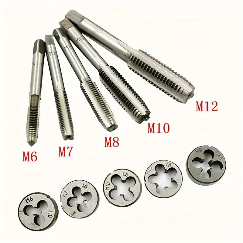 Juego de 40 piezas de machos y hembras de metal para roscado manual con llave ajustable y tapones de rosca