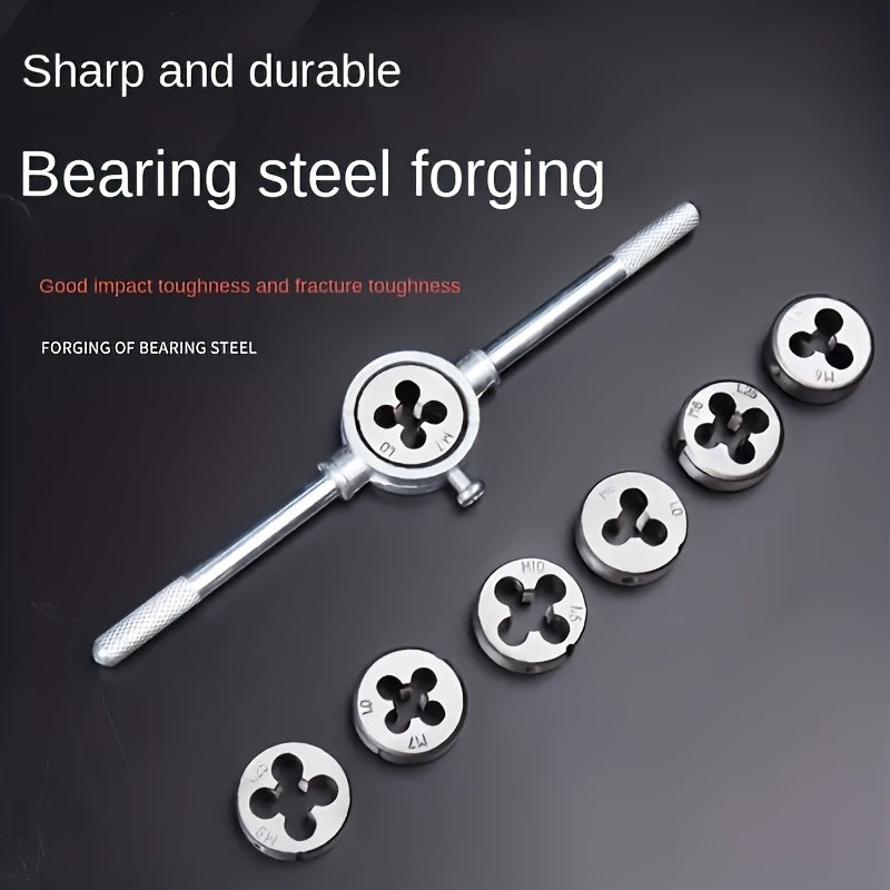 Juego de 40 piezas de machos y hembras de metal para roscado manual con llave ajustable y tapones de rosca