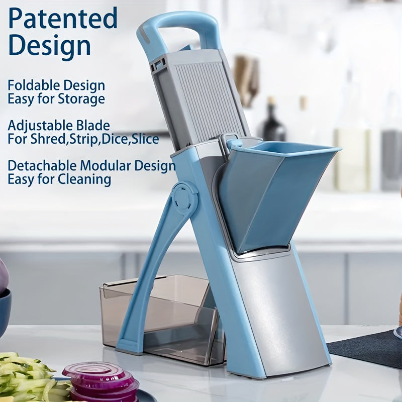 Multi-Functional Manual Vegetable Cutter Slicer with Grater and Storage Container