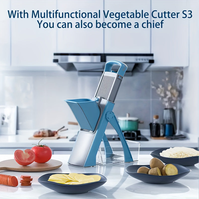 Multi-Functional Manual Vegetable Cutter Slicer with Grater and Storage Container