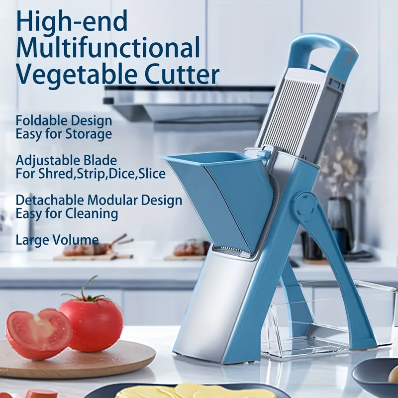 Multi-Functional Manual Vegetable Cutter Slicer with Grater and Storage Container