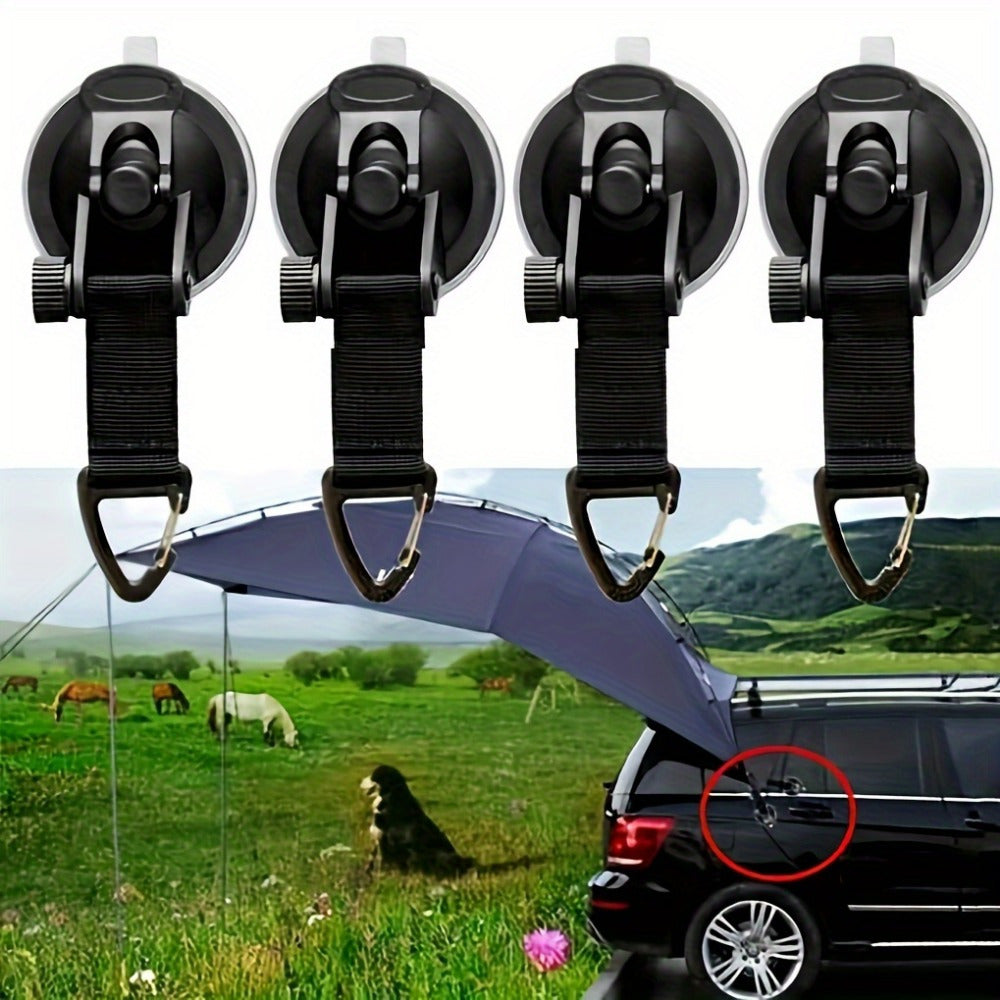 Juego de 4 ventosas de alta resistencia con clips, accesorio para amarrar lonas en camping