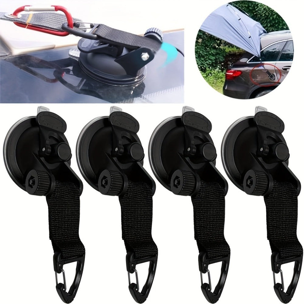 4Pcs Heavy Duty Suction Cups With Clips Camping Tie Down Tarp Accessory