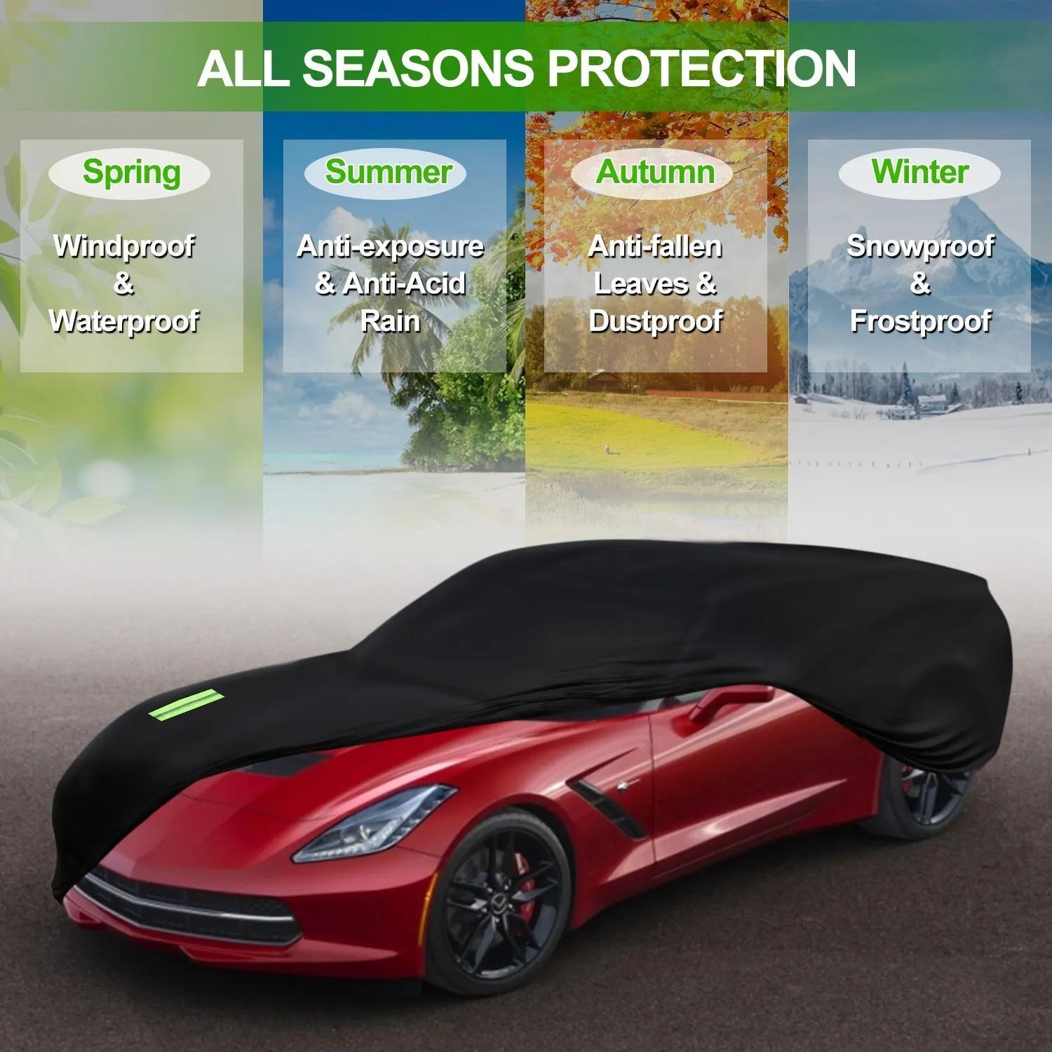 Car Cover For Corvette C3-C5 2004-2007 UV-Resistant Anti-Scratch Polyester