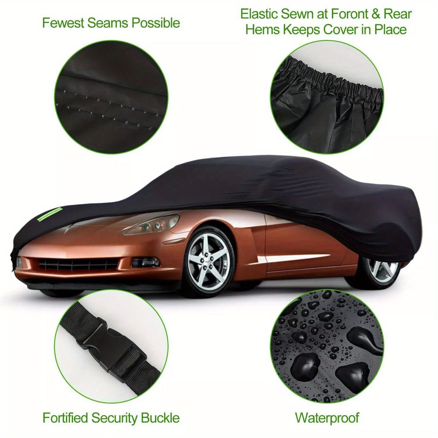 Car Cover For Corvette C3-C5 2004-2007 UV-Resistant Anti-Scratch Polyester