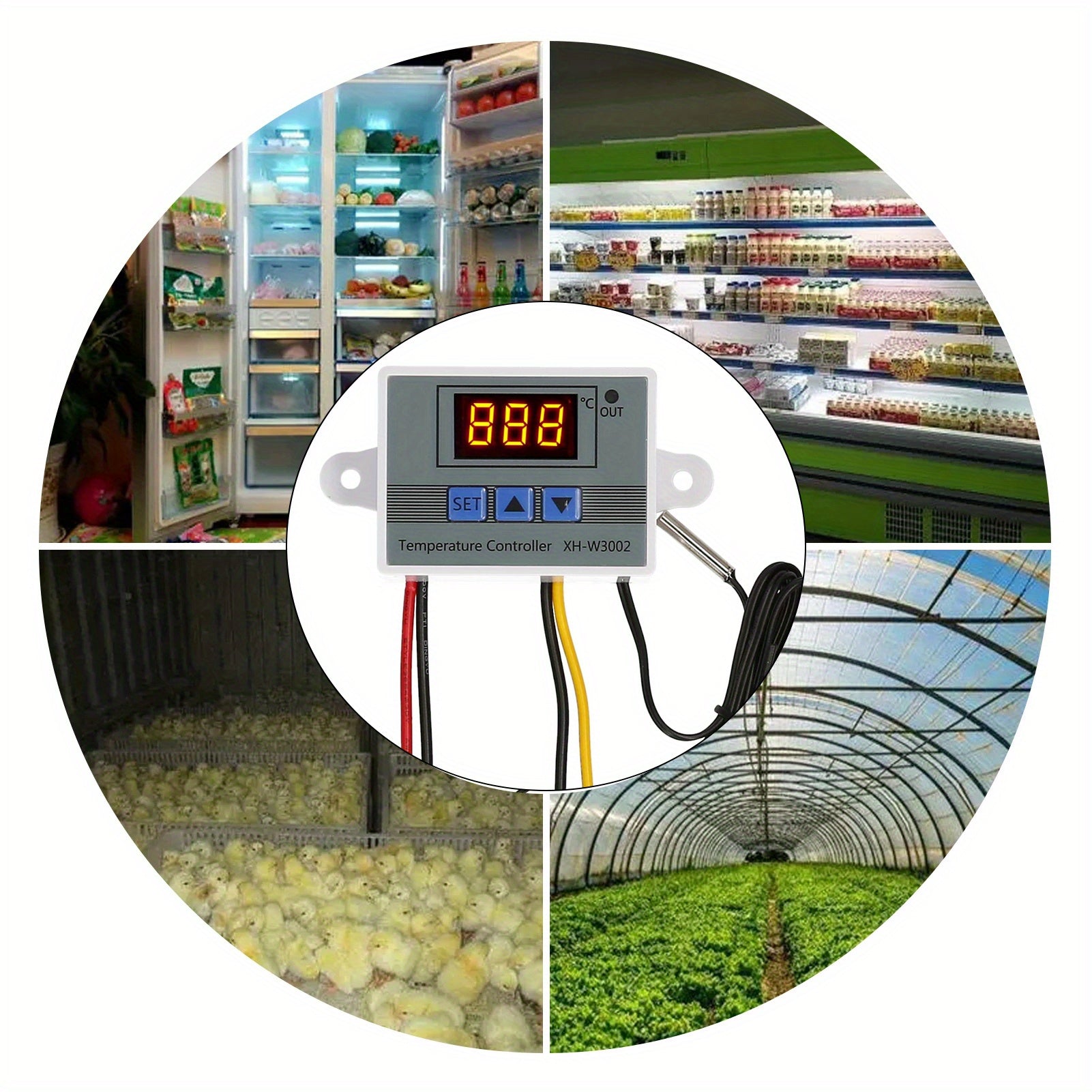 Цифровой LED-контроллер температуры для морепродуктовых машин промышленного использования 110В 220В белый серый