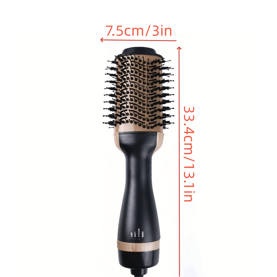 2-in-1 Hot Air Brush with Straightening Comb 1000W Fast Styling Includes Storage Case