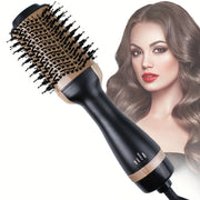 2-in-1 Hot Air Brush with Straightening Comb 1000W Fast Styling Includes Storage Case