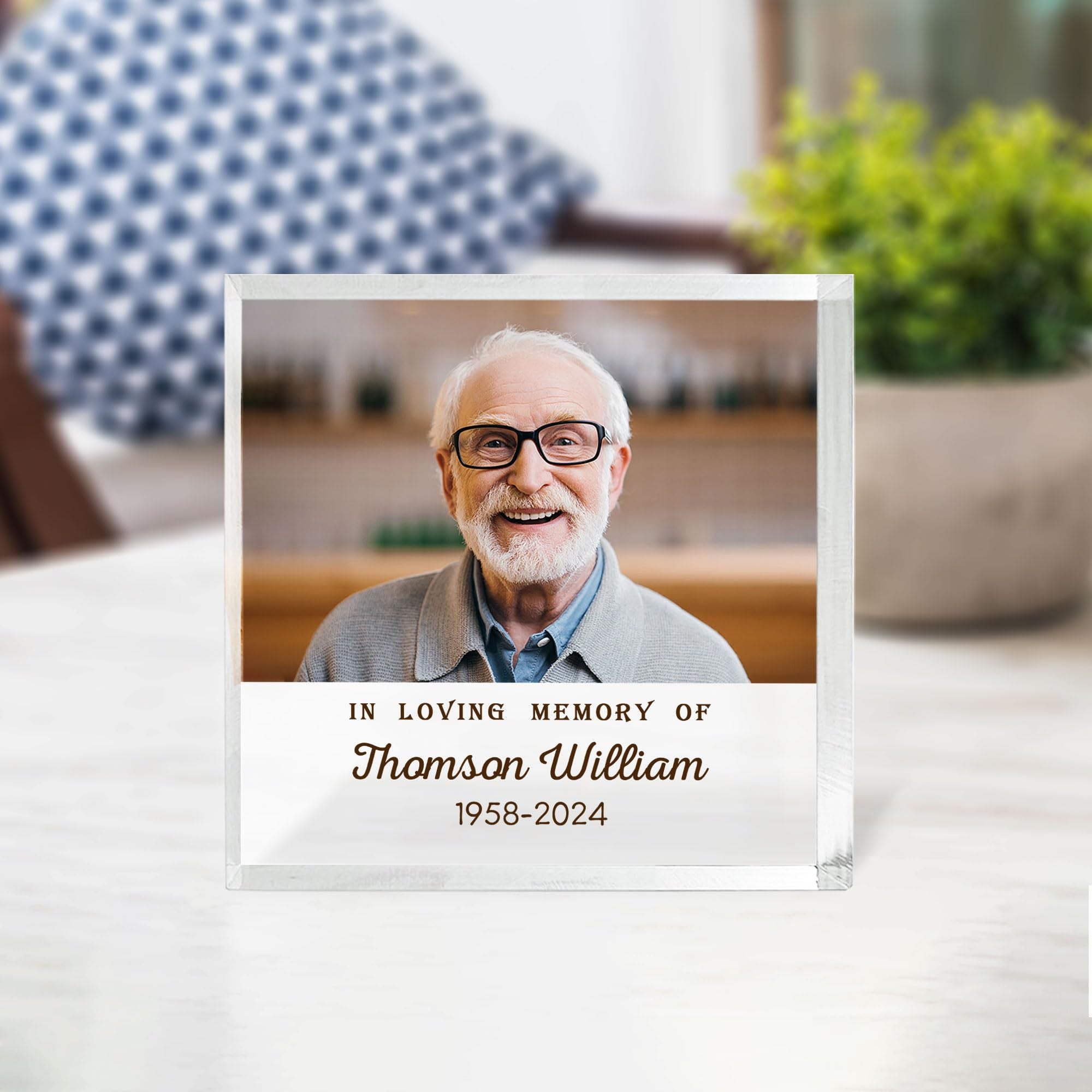 Квадратная акриловая мемориальная табличка для ушедших близких, персонализированная памятная вещь