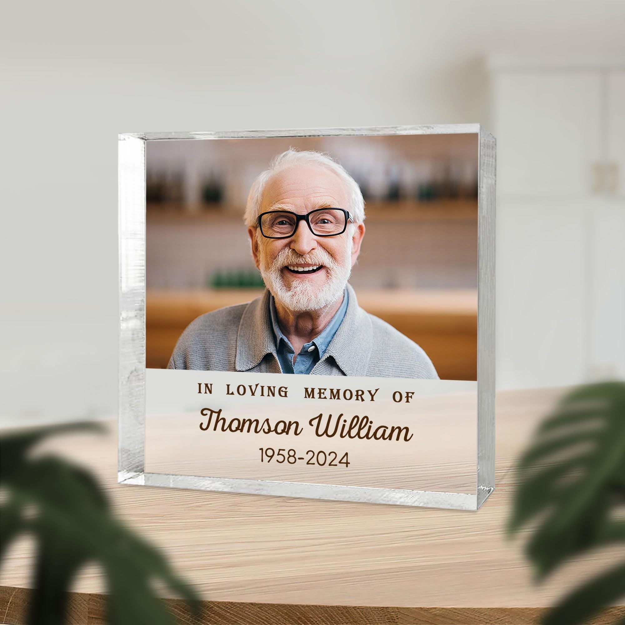Квадратная акриловая мемориальная табличка для ушедших близких, персонализированная памятная вещь