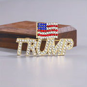 Unisex Rhinestone American Flag Brooch Pin Irregular Shape Fashion Accessory