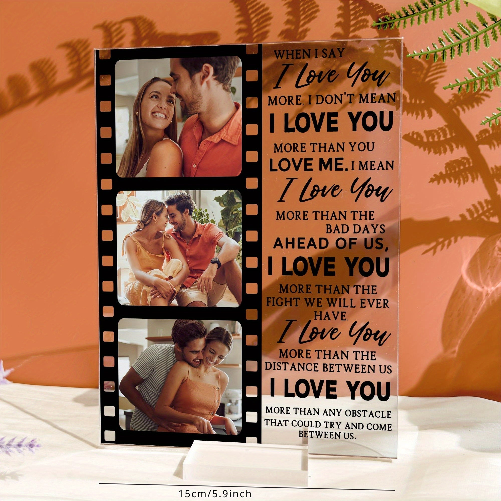 Персонализированная акриловая фотопластина - Искренний дань любви и связи - Идеальный подарок на годовщину для пар, друзей и близких