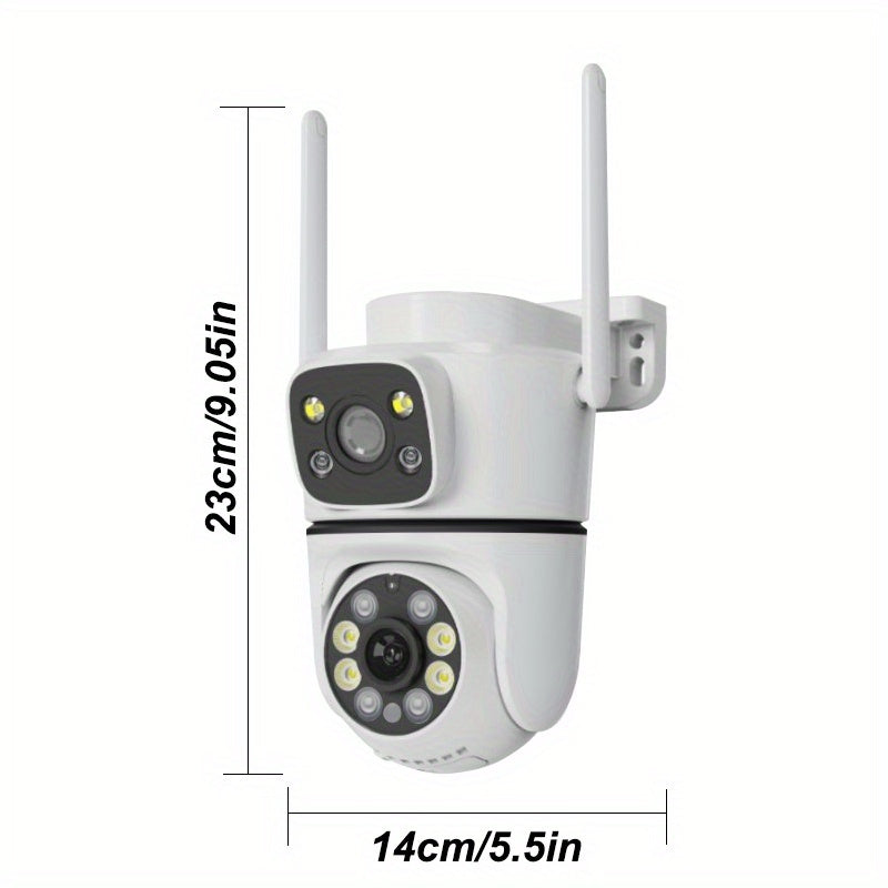 Cámara de seguridad inalámbrica 1080p HD visión nocturna detección de movimiento panorámica inclinable impermeable para interior y exterior