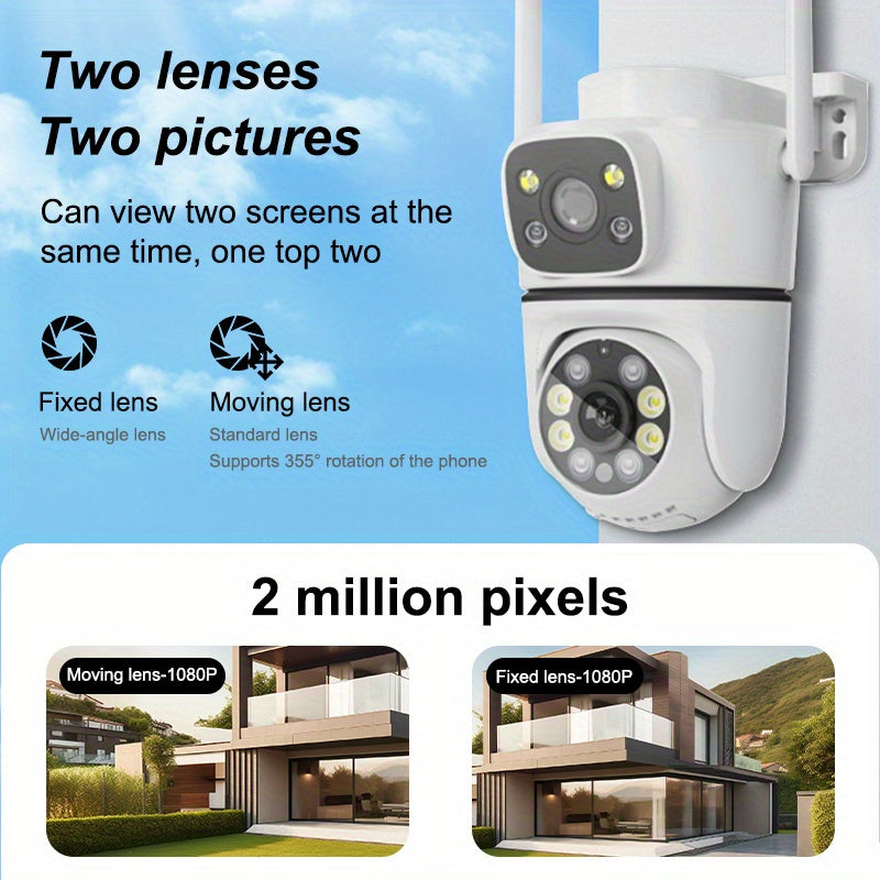 Wireless Security Camera 1080p HD Night Vision Motion Detection Pan Tilt Waterproof Indoor Outdoor