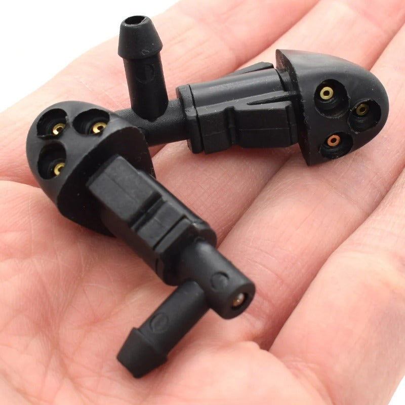 Black Dual Windshield Wiper Spray Nozzle for Cars Durable ABS Plastic