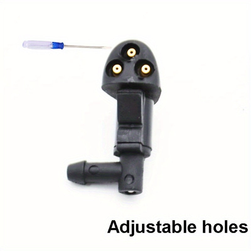 Black Dual Windshield Wiper Spray Nozzle for Cars Durable ABS Plastic