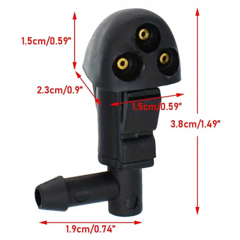 Universal Fit Plastic Windshield Wiper Washer Nozzle with 3 Holes