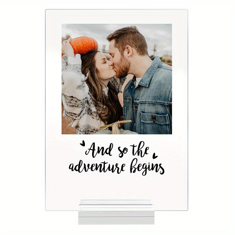 Персонализированная акриловая фотопластина - Идеальный подарок на свадьбу, помолвку и юбилей - Отлично подходит для пар, молодоженов, парня, девушки - Свадебный, индивидуальный подход