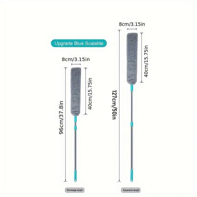 Extendable Dusting Brush with Long Handle for Furniture and Car Cleaning