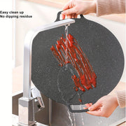 Nonstick Cast Iron Grill Pan with Handle for Meats Pancakes and Ribs 0.8mm Thick